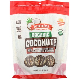 JENNIES, CCNUT BITES, OG2, CRAN GOJI, Pack of 6, Size 5.25 OZ - No Artificial Ingredients Gluten Free Wheat Free Yeast Free 95%+ Organic