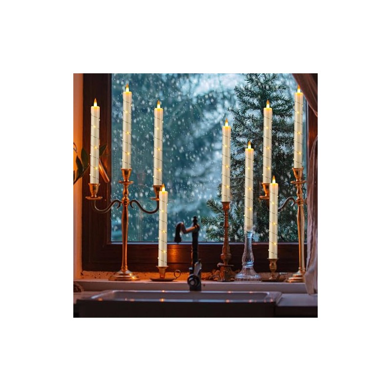 Velas de Pilas sin Llama, Velas decorativas con Cuerda Starlight,