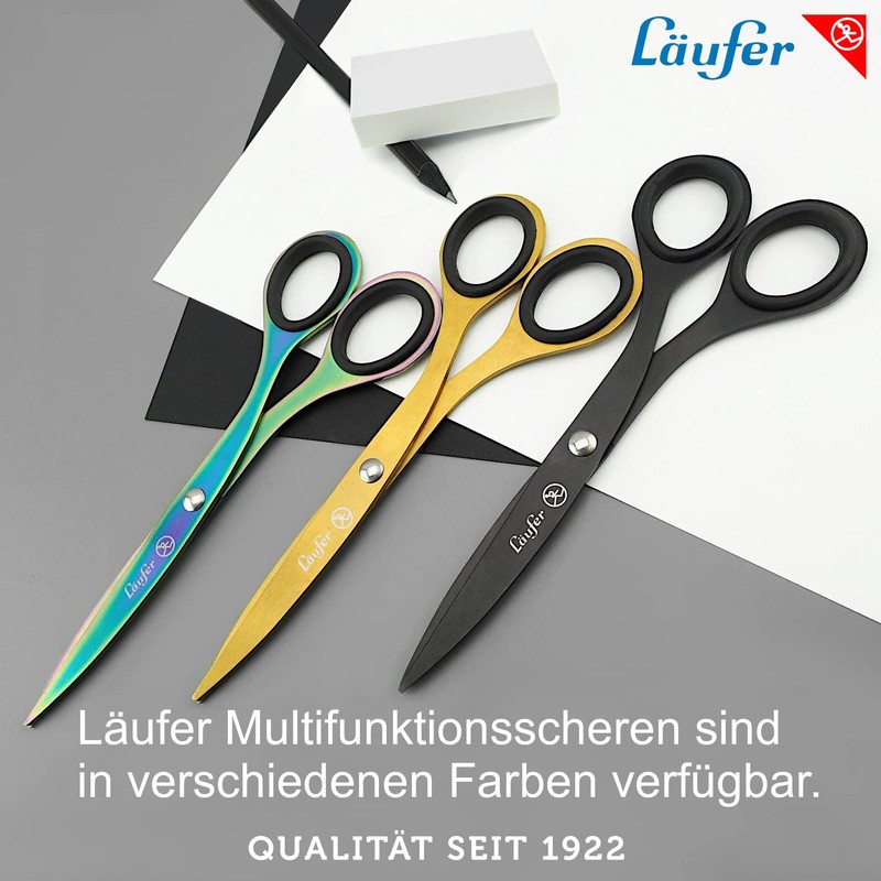 Läufer 87225 Multi-Function Scissors Design Universal Scissors Titanium Coated Coloured