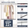 STO STO 1 Pack Closet Hanging Rod, Length and Height