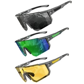 KALIYADI Sunglasses-for-Men Sport Mens-Sunglasses Women: Cycling Sun Glasses with UV400 for Running Golf Fishing