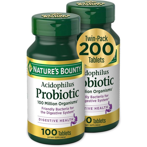 Nature's Bounty Acidophilus Probiotic, Daily Probiotic Supplement, Digestive Health, 200