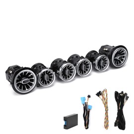 Air Vent LED Lights Turbine Outlets Lamp for Benz E‑Class W213 C238 A238 S213 2017‑2021 6pcs 64 Color Front LED Turbine Air Vent Ambient Light Kit Replacement