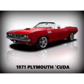 1971 Plymouth 'Cuda Convertible Metal Sign: 12x16" & Ships Free