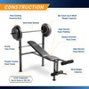 Marcy Competitor Standard Workout Bench with 80 lbs Vinyl-Coated Weight