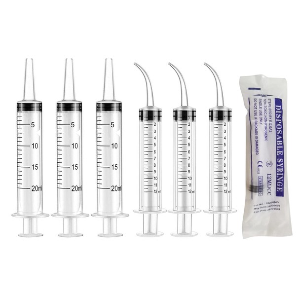 OTKARXUS 12ml 20ml Plastic Syringes with Measurement,6Pack Feeding Syringe Liquid