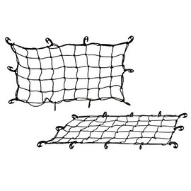 mockins Black Extra Heavy Duty 6mm Thick 20" X 36" Bungee Cargo Net Stretches to 42" X 74" The Cargo Carrier Net Comes with 10 Hooks and can be Used with Any Car Van SUV and Truck | Car Accessories