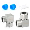 TAISHER 2PCS 304 Stainless Steel Square 90 Degree Compression Tube