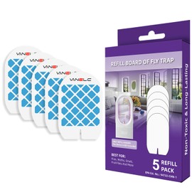 5 Pack Refills for Flying Insect Trap, Plug-in Bug Catcher Refills, Indoor Fly Trap for Moth, Gnat Killer Indoor, Bug Killer (Device Not Included)