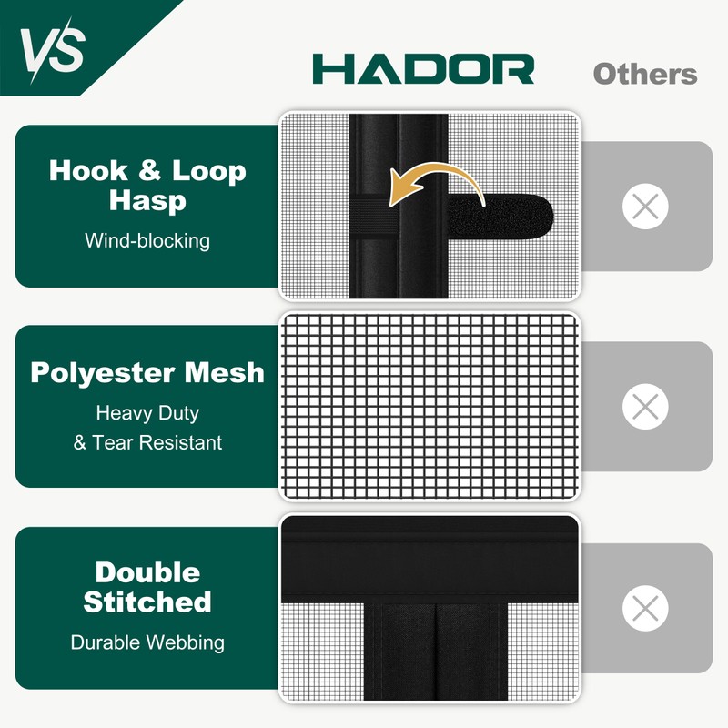 HADOR Adjustable Magnetic Screen Door Fit Door Size Width 34"