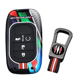 ontto luminous car key fob cover fit for Honda Accord Civic HR-V CR-V Pilot Sport SI EX-L EX Touring 2025 2024 2023 2022 key holder Metal Shell case keyring keychain Accessories 4 buttons boot Black