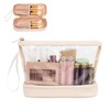Ethereal Clear Makeup Bag, Cream Small Cosmetic Bag Travel Makeup
