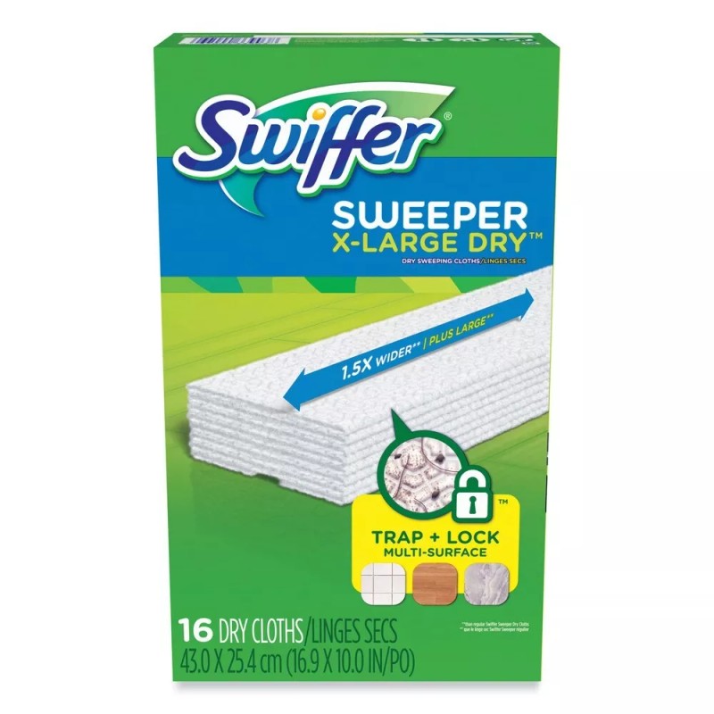 Swiffer 96826 16.9" x 9.8" Sweeper XL Dry Refill Cloths