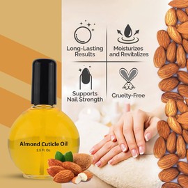 PRO NAIL - Cuticle Revitalizing Oil for Nails, Almond, 2.5 oz - Professional Strength, Pedicure and Manicure - Moisturizes and Strengthens Nails and Cuticles - Soothing and Nourishing