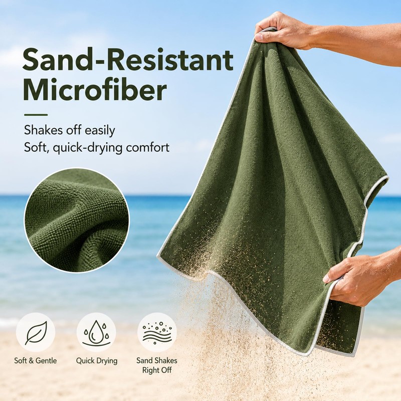 Magnetic Towel 75"x30" - Quick-Dry Microfiber Beach and Pool Towel