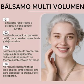 Volumen de colágeno rosa Bálsamo múltiple, barra facial antienvejecimiento multiusos, arrugas de líneas finas suaves, bálsamo hidratante nutritivo para el cuidado de la piel para la cara (2 piezas)