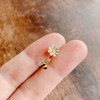 Silver 925 Earrings, Silver, Gold, 18K Coating, Honeybee, Flowers, Asymmetrical,