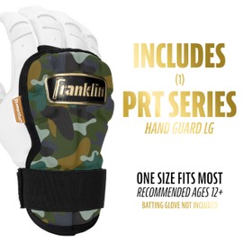 Franklin Sports PRT Baseball Hand and Wrist Guard - PRT LG Series Adult Hand + Wrist Guard for Batting - Protective Hand Wrist Guard - Right + Left Hand - Camo + Gold -