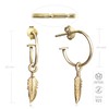 Open Hoop Earrings & Feather Charms in 18-Carat Gold Vermeil
