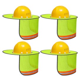 4 Pack Full Brim Mesh Hard Hat Sun Shade Reflective Strip Sun Shield Visor