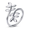 Leaf Olive Ring for Women S925 Sterling Silver Adjustable Wrap
