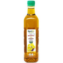 Rani Organic Mustard Oil (Cold Pressed) 16.9oz (500ml) ~ 100% Natural | Vegan | Gluten Free | NON-GMO | Indian Origin