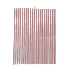 Cotton Tea Towel 70 x 50 cm Stripes Dark Red/White