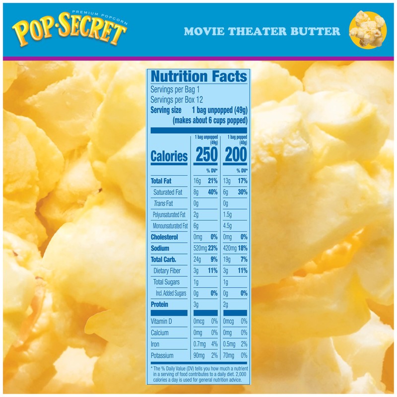 Pop Secret Microwave Popcorn, Movie Theater Butter Flavor, 1.75 Oz