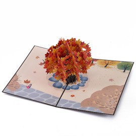yaartz 3D Pop up card Greeting card with Envelope and Note Tag- All Occasion Card-Maple Tree