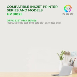 TCT 910XL Black Ink Cartridge 2 Pack - Premium Compatible Replacement for HP 910XL 3YL65AN Black High Yield Works with HP OfficeJet 8020 8022 8025 8028 8035 Printers (825 Pages)