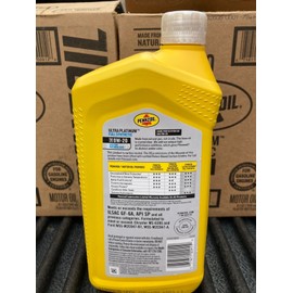 Pennzoil Ultra Platinum Full Synthetic 0W-20 Motor Oil 6 quarts/ case