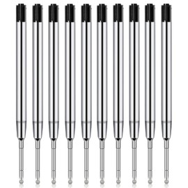Nivofu 10 Pcs Ballpoint Pen Refills, Replaceable Ballpoint Pen Refills, Metal Pen Refill 4inch,Smooth Writing Replacement Gel Ink Refills for Ballpoint Pen School Office Supplies (Black and Blue) (BLUE)