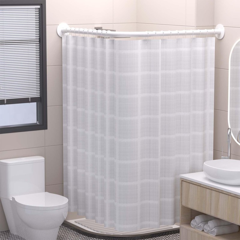 Tanxih Corner Shower Curtain Rod Adjustable Stainless Steel L Shaped
