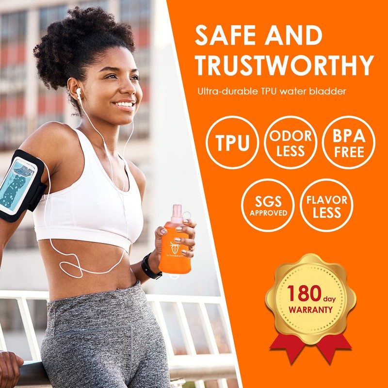 UTOBEST Soft Flask Running Water Bottle Collapsible Water Bottle for