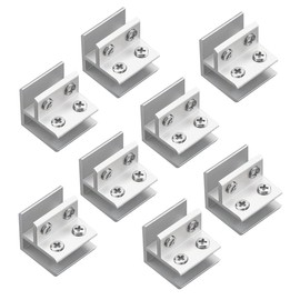 ZHUOMINGJIA 8Pack Aerometal Glass Clamp, 90 Degrees 9-12mm Adjustable Wood/Glass Shelf Bracket, Holder Bracket Clamp,for any other interior remodel project