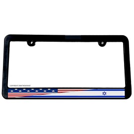 OwnTheAvenue USA American Israel Israeli World Flag Country License Plate Frame