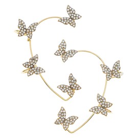 Baluue Butterfly Ear Cuff Earrings with Rhinestone Elegant Non Piercing Ear for Women for Weddings Parties and Special Occasions Lightweight and Durable Design