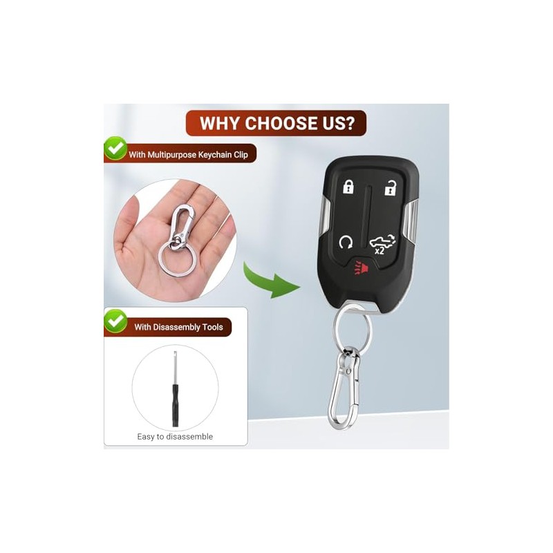 5 Button Key Fob Case for Chevy Silverado GMC Sierra