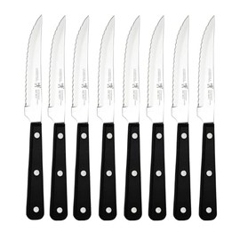 Juego de 8 cuchillos, de J.A. Henckels International, para bistec, Juego de cuchillos con sierra para cortar carne J.A. Henckels International Eversharp Pro 8 piezas, Negro