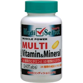 メディセレクト スポーツ マルチビタミン＆ミネラル 240粒 クエン酸配合のキレート作用
