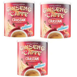3 x Crastan Ginseng and Coffee Instant Coffee Bean Coffee 200 g 25 x Cups