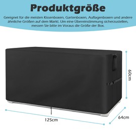 Iptienda Garden Box Cover, Waterproof, 500D Oxford Garden Cushion Chest, All-Purpose Chest, Cushion Box Cover, Storage Box, Garden Protective Case, UV Protection, Garden Box Protective Tarpaulin