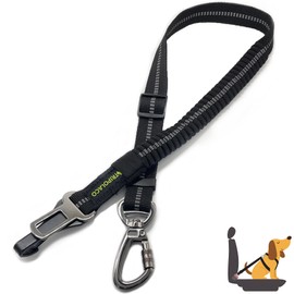 TRIPOLACO Dog Seat Belt for Car, 3-in-1 Adjustable Dog Seat Belt with Carabiner, Latch & Buckle, Heavy Duty Dog Car Harness Tether with Bungee Buffer, Pet Safety Restraint for Small Medium Large Dogs