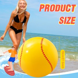 Poen 2 Pcs 27 Inch Inflatable Softball Beach Ball for Summer Beach Game Swimming Pool Large PVC Softball Toys Party Favors for Boys Girls Adults Water Sand Game Accessory