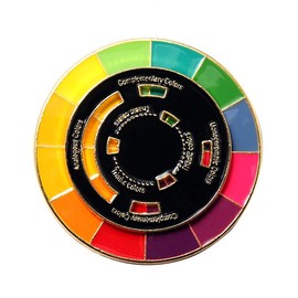UAIAGM Color Wheel Enamel Pin Creative Graphic Design Art Brooch for Clothing and Fashion Rotating Spinning Wheel Design Artist Keychain Accessory Sweater Clip Backpack Lapel Color Wheel Brooch