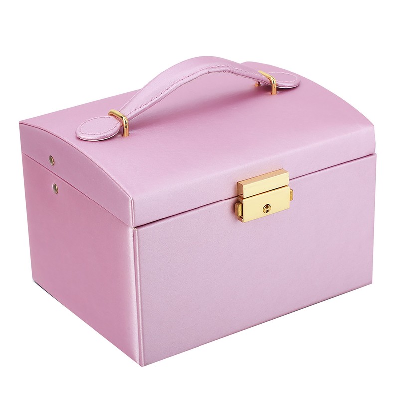 3 Tiers PU Leather Jewelry Storage Case Display Box Holder