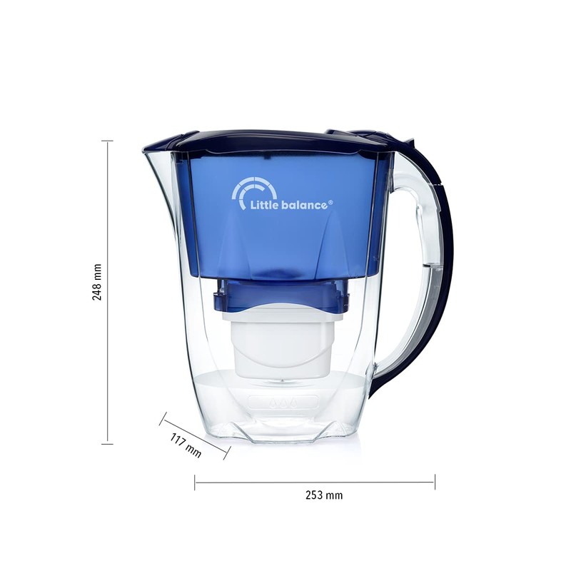 LITTLE BALANCE 8593 Ocean Water Filter Carafe + 1 Filter,