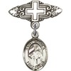 Sterling Silver Baby Badge with St. Ursula Charm and Badge