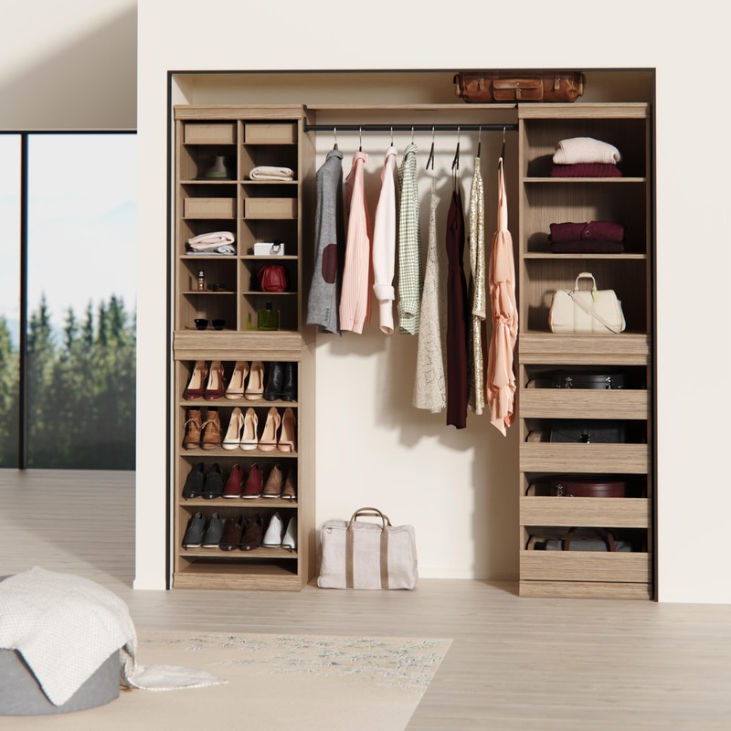 ClosetMaid Modular Storage Shelf and Hang Rod Kit, Honey