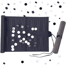 Funvalley Surperfect Backgammon Set - PREMIUM Genuine Leather Travel Backgammon Set – Quality Board Games and Travel Games